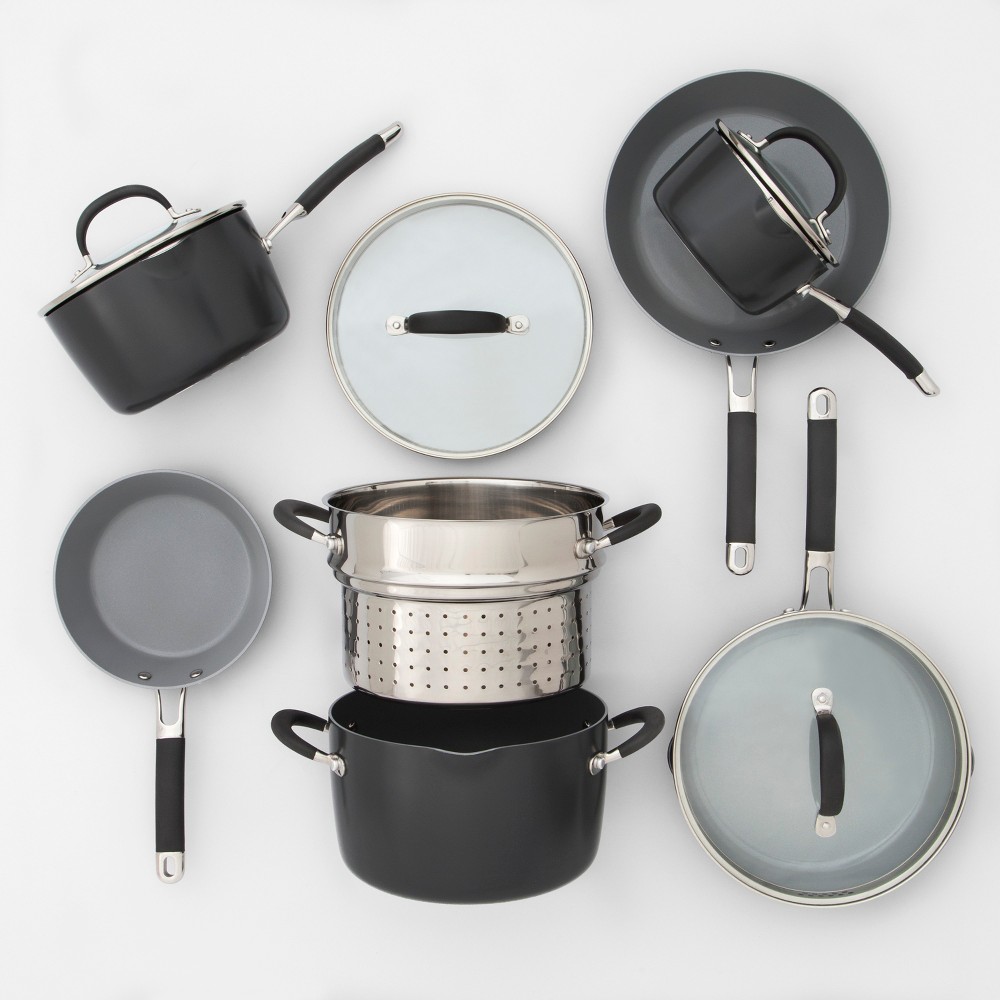 Ceramic Coated Aluminum Cookware Set 11pc - Made by Design , Gray