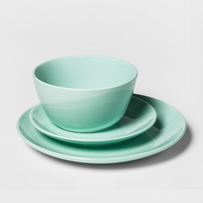 12pc Avesta Stoneware Dinnerware Set Green - Project 62 , Blue