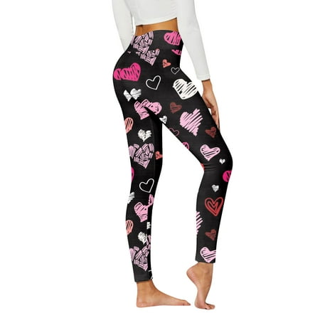 GWAABD Leggings for Running Women Letter Print High Waist Slim Stretchy Tights Pants Yoga Workout Pilates Trousers Tummy Control Leggings I XXL