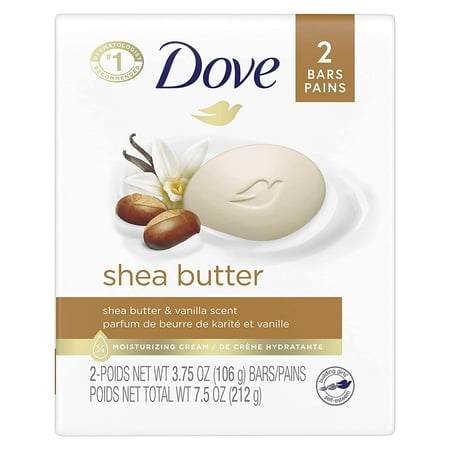 Dove Beauty Bar Skin Cleanser for Gentle Soft Skin Care Shea Butter More Moisturizing Than Bar Soap 3.75 Oz 8 Bars