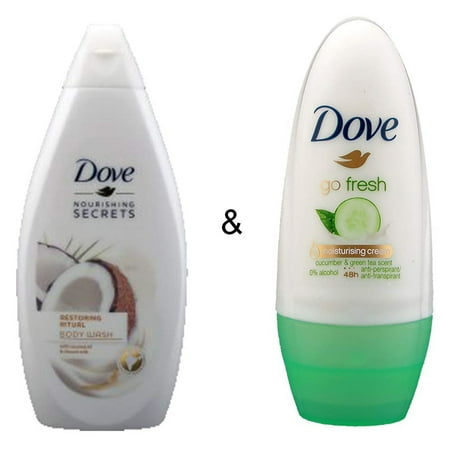 Body Wash Restoring Ritual 500 by Dove & Roll-on Stick Go Fresh Cucumber 50 Ml by Dove