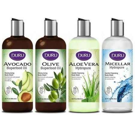 DURU Body Wash Showering Gel - Gentle Cleansing Bodywash Moisturizing Body Wash Sensitive Skin Body Wash Shower Gel Body Wash for Women and Men Plant 