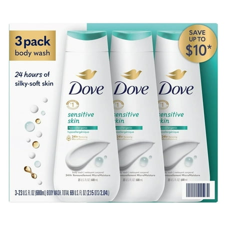 Dove Sensitive Skin Body Wash 23 Ounce (PACK of 3)