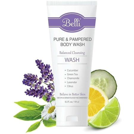 Pure and Pampered Body Wash  Moisturizing Skin Cleanser  Contains Cucumber Green Tea Extracts  for All Skin Types  Dermatologist Recommended  6.5 Oz