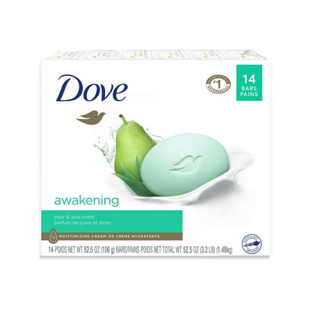 Dove Beauty Bar Gentle Skin Cleanser Awakening 14 Bars Moisturizing for Gentle Soft Skin Care More Moisturizing Than Bar Soap 3.75 Oz