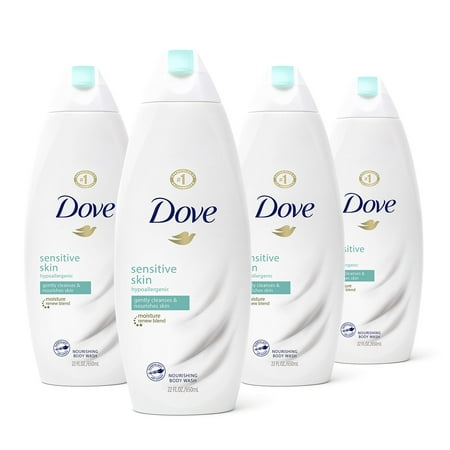 Dove Sulfate Free and Hypoallergenic  Sensitive Skin Body Wash  22 Fl Oz (Pack of 4)