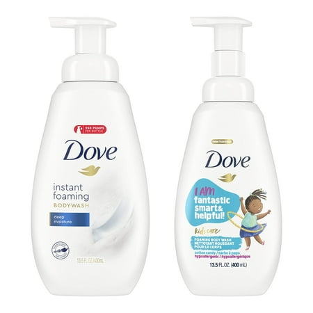 Dove Foaming Body Wash for Soft  Smooth Skin Deep Moisture and Kid S Cotton Candy 2 Skin Care Products for the Family in One Bundle