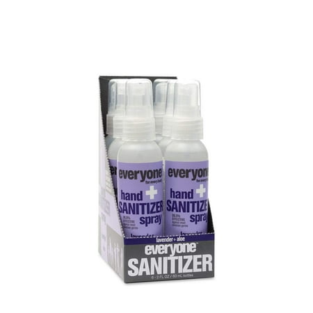 Everyone for Every Body Hand Sanitizer Spray  2 Ounce  6 Count Lavender and Aloe 12 Fl Oz
