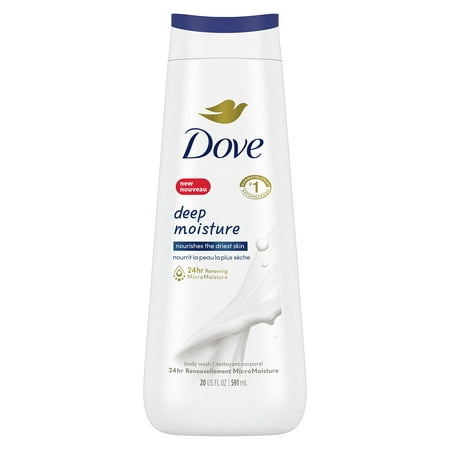Dove Body Wash for Dry Skin Deep Moisture Moisturizing Skin Cleanser with 24Hr Renewing Micromoisture Nourishes the Driest Skin 20 Oz