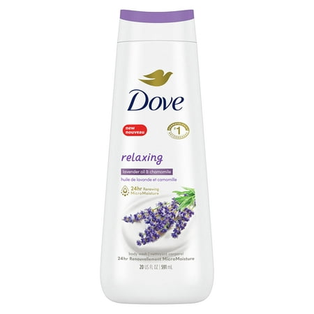 Dove Body Wash for Renewed  Healthy-Looking Skin Relaxing Lavender Oil & Chamomile Gentle Skin Cleanser with 24Hr Renewing Micromoisture 20 Oz