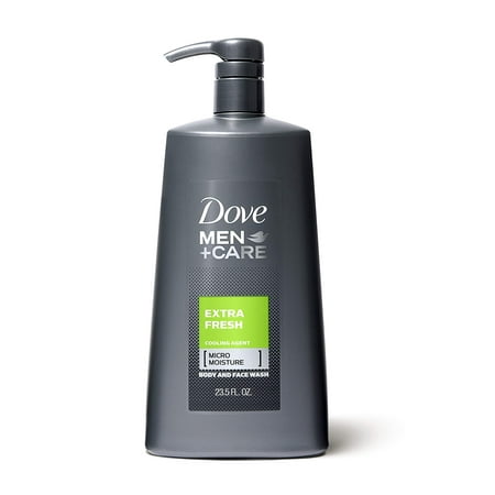 Dove Men+Care Body and Face Wash Pump for Dry Skin Extra Fresh More Moisturizing Than Typical Bodywash 23.5 Oz