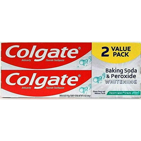 Colgate Colgate Baking Soda and Peroxide Whitening Toothpaste  Frosty Mint - 6 Ounce (Twin Pack)  12 Fl Oz