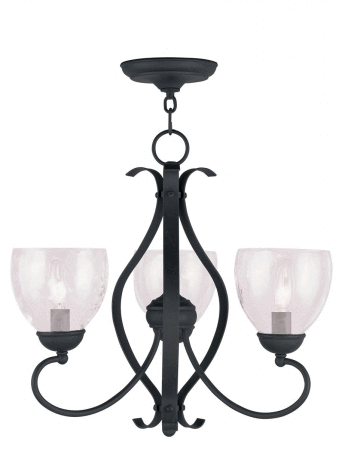 Livex Lighting-4807-04-Brookside - Three Light Chandelier Black