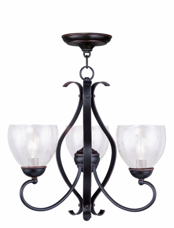 Livex 4807-67 3 Light Chandelier in Olde Bronze