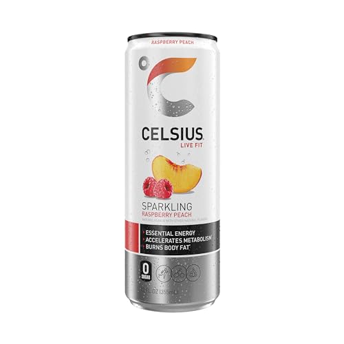 CELSIUS Sparkling Raspberry Peach, Functional Essential Energy Drink 12 Fl Oz (Pack of 12) thumbnail