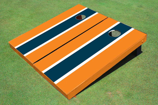Navy and Orange Matching Long Stripe Set