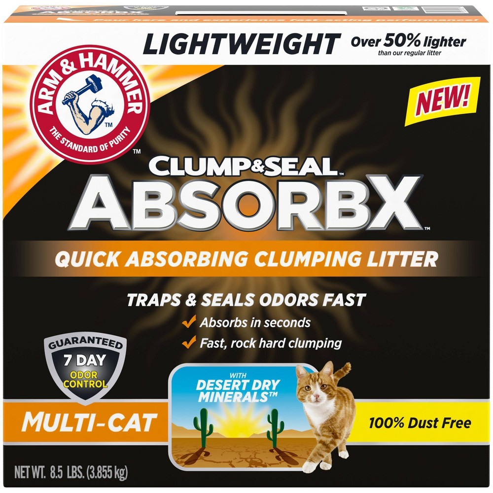 Arm & Hammer Clump & Seal AbsorbX Scented MultiCat Clumping Litter, 8.5 Lbs