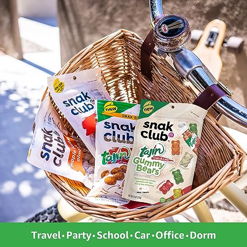 Snak Club Gummy Bears, Tajin Chili & Lime Sweet and Spicy Gummy Candy, Mild in Heat Bold in Flavor, Low-Fat, Vegan, Gluten-Free Snacks, 2oz Grab 'n Go thumbnail