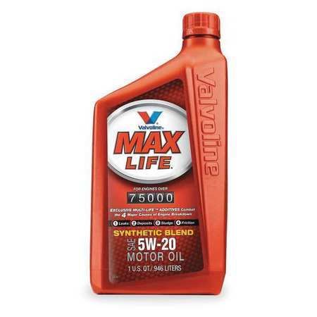 VALVOLINE 609506 Maxlife Engine Oil, Synthetic Blend, 5W-20, 1 Qt