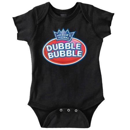 Original Dubble Bubble Double Logo Gum Romper Boys or Girls Infant Baby Brisco Brands 18M