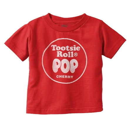 Cherry-Flavored Tootsie Roll Pop Toddler Boy Girl T Shirt Infant Toddler Brisco Brands 18M