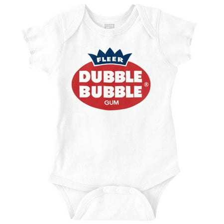 Retro Vintage Dubble Bubble Gum Logo Romper Boys or Girls Infant Baby Brisco Brands 12M