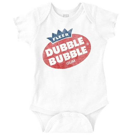Retro Vintage Dubble Bubble Gum Logo Romper Boys or Girls Infant Baby Brisco Brands 6M