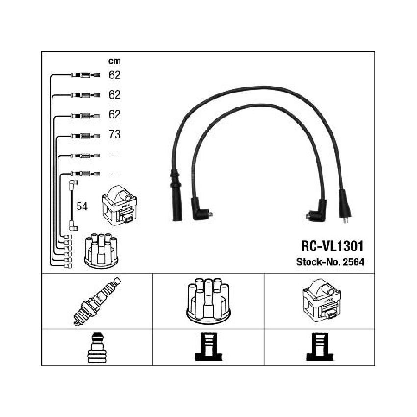 NGK 2564 Ignition Lead Set Number of Circuits: 5