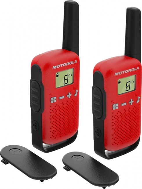 Motorola T42 Talkabout Walkie Talkie - Twin Pack (Red)