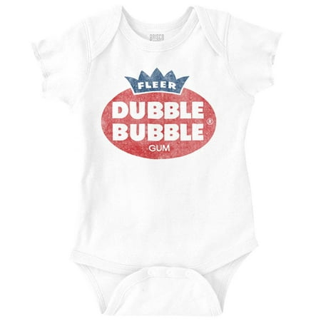 Retro Vintage Dubble Bubble Gum Logo Romper Boys or Girls Infant Baby Brisco Brands 18M