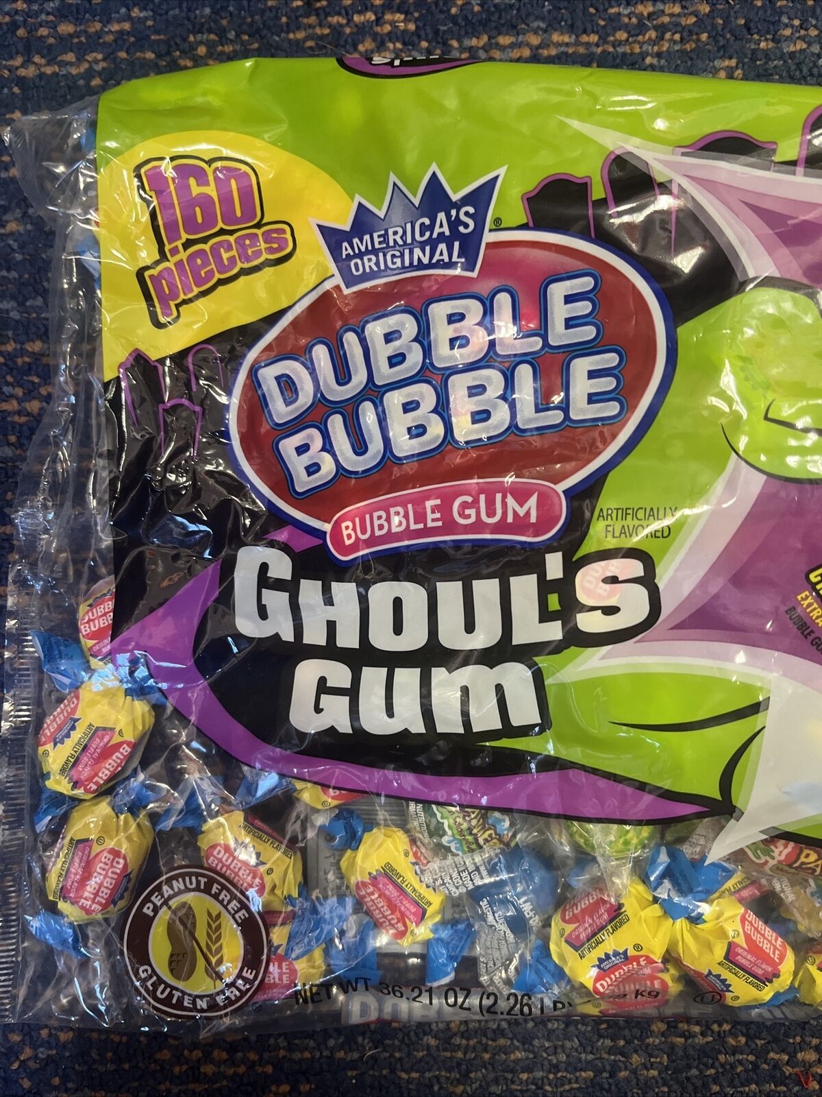 DOUBBLE BUBBLE GUM--GHOUL'S GUM 1 Bag 160 PIECES EACH BB -06/25
