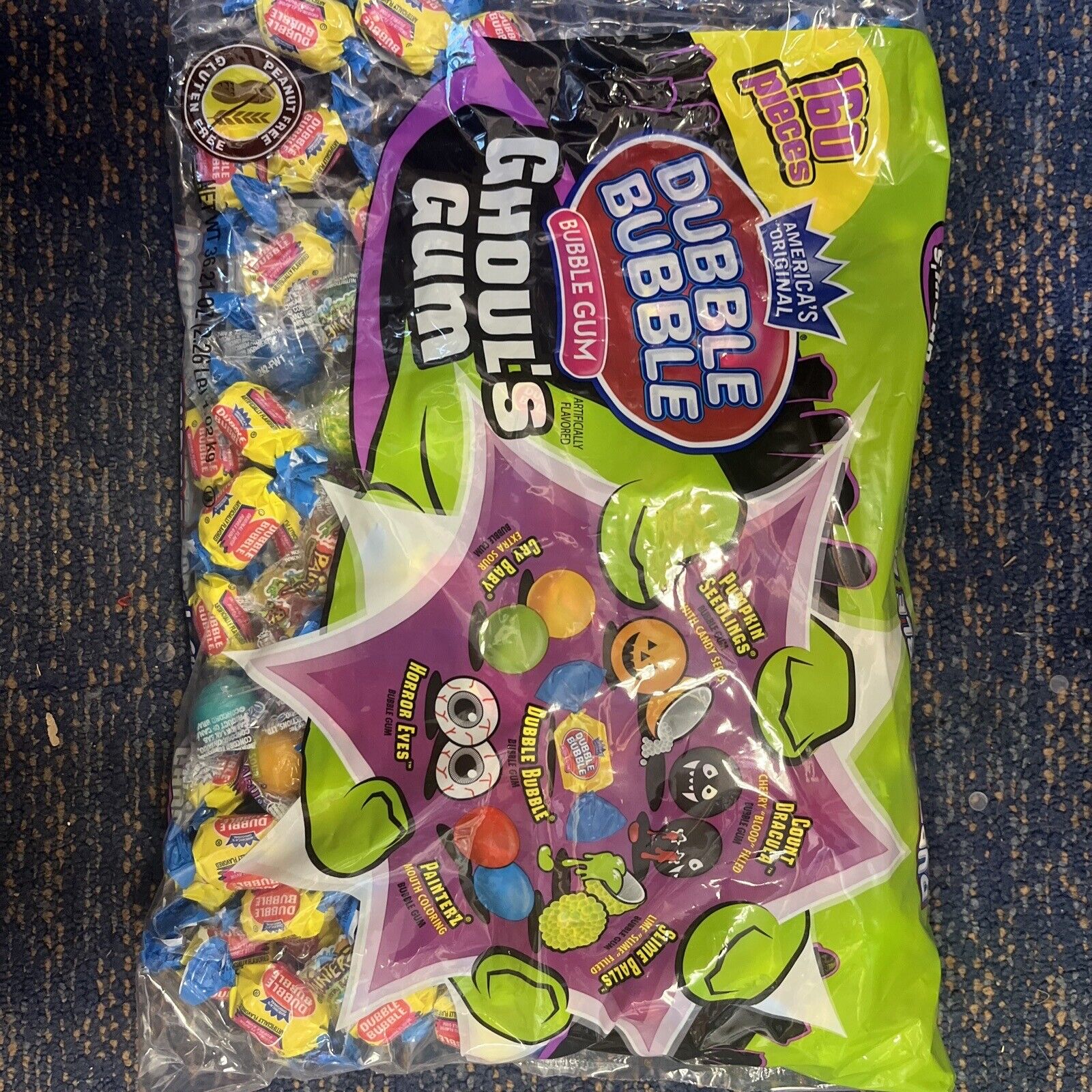 DOUBBLE BUBBLE GUM--GHOUL'S GUM 1 Bag 160 PIECES EACH BB -06/25 thumbnail
