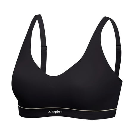 CLZOUD Bra Plus Size Black Nylon Spandex Comfort Bra Everyday Bra V Neck Soft Lightweight Womens Basic Bra Xxl