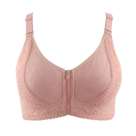 CLZOUD Bra Women Comfortable Rose Gold Custom Gym Push up Elastic Straps Front Zipper Yoga Sports Bra for Women High Impact Sports Bra Xxxl