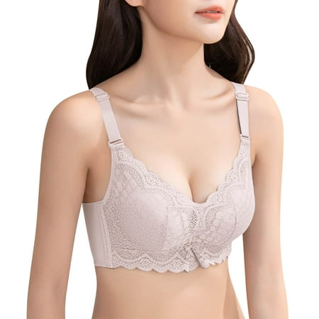 CLZOUD Full Coverage Bras for Women C Nylon Spandex Lace Adjusted Lingerie Women S Thickened Bra with Small and Large Side Xl