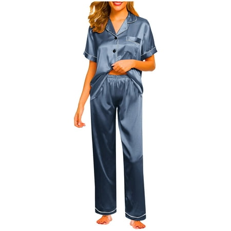 GWAABD Camisones Para Mujer Women Top and Set Women Sets Set Nightwear Satin Short Underwear Nightgown Women S Lingerie Robe Trousers Silk Loose Sleev