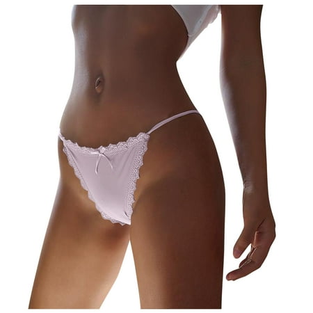 GWAABD Ropa Para Mujer Seamless Lace Underwear Women S Low Waist One-piece Ice Silk Ribbon