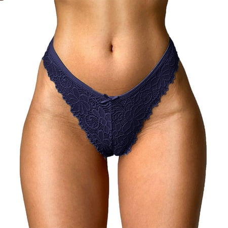 GWAABD Womens Underwear Thin Women Floral Lace Mesh Panties Low Rise Hollow Out Transparent Plus Size Underwear