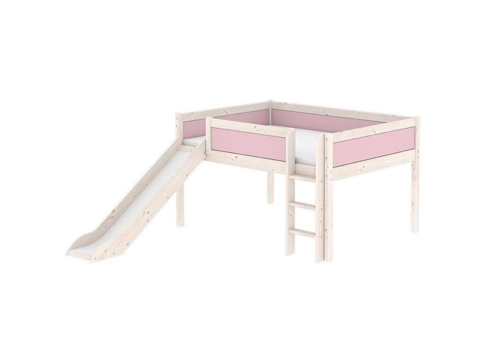 Flexa Harmony Spielbett Mit Rutsche Und Gerader Leiter 140x200cm Nordic Rose 80-21320-66