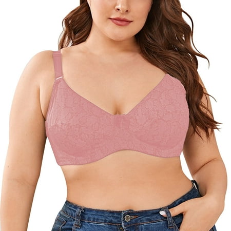 CLZOUD Bra Plus Size Red Bra Women Underwear Gathered Thin Adjustable of Pair Lace Lady Cup 44
