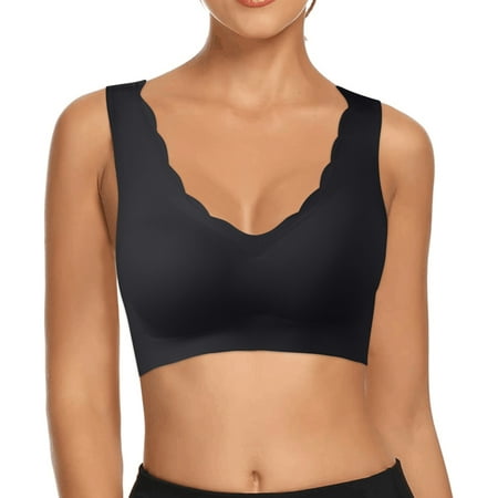 GWAABD Women Padded Cami Bra Comfort Bra Everyday Bra V Neck Soft Lightweight Womens Basic Bra