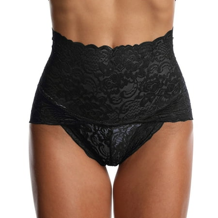 GWAABD High Cut Underwear Women Lace Mesh Transparent Women Underwear Plus Size High Waist Panty Panties