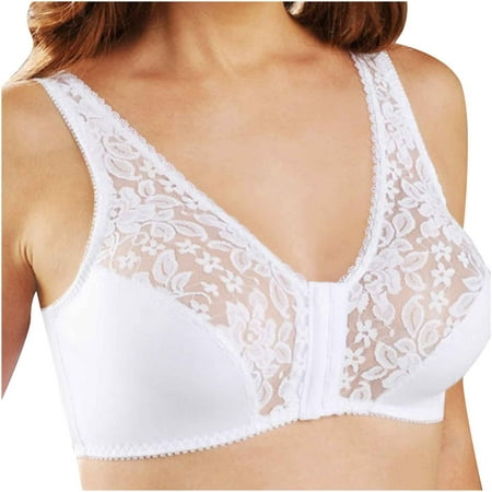 Bigersell Padded Bralette Solid Color Bra Without Underwire Push up Mother Lace Underwear Tall Size Female Seamless Sports Bra  Style 7668  White 40B
