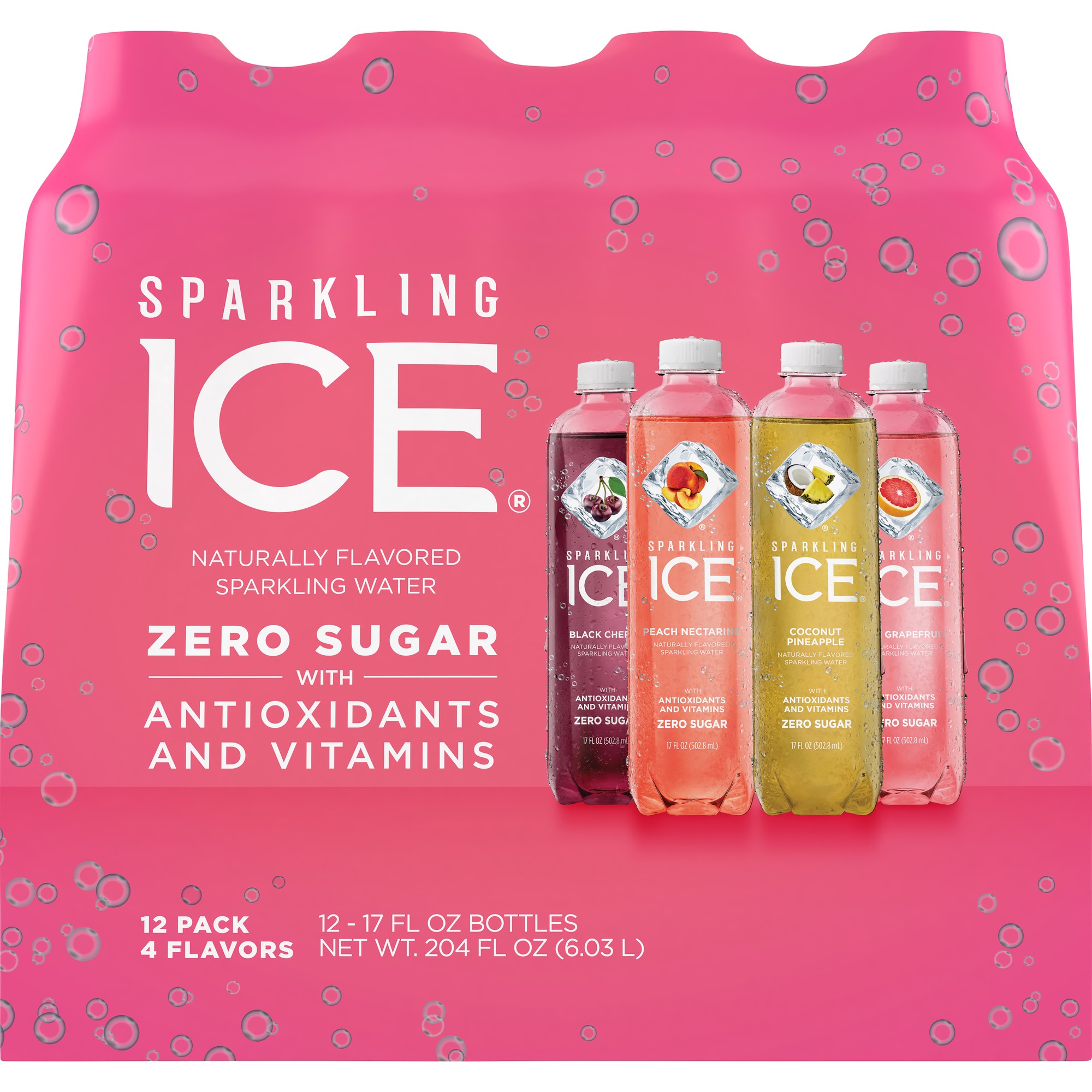 Sparkling Ice Flavored Sparkling Water Variety Pack, 17 Fl Oz, Pack of 12 Bottles