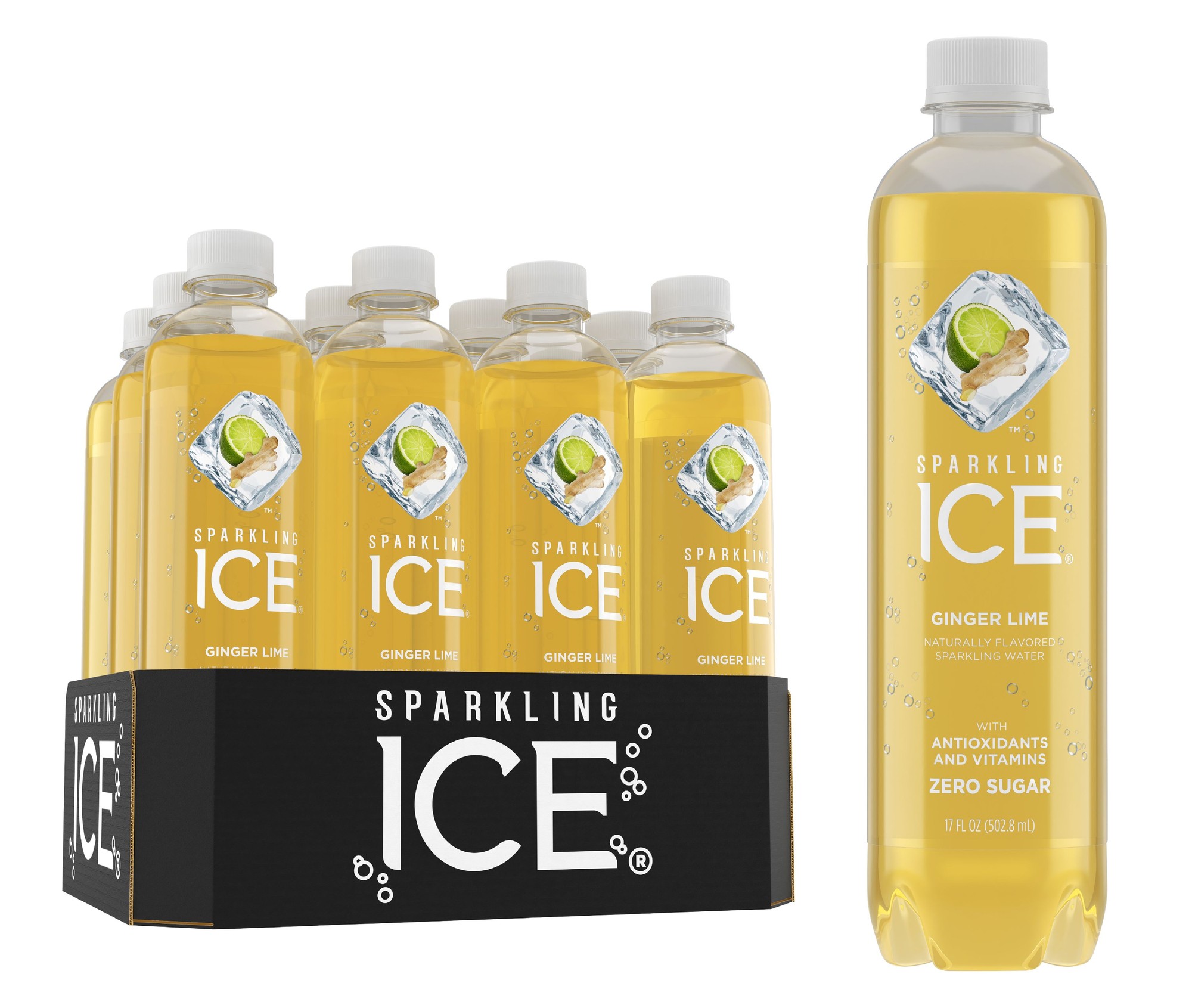 Sparkling IceÂ® Naturally Flavored Sparkling Water, Ginger Lime 17 Fl Oz, (Pack of 12)