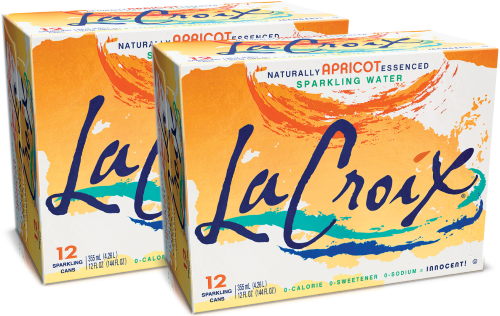 LaCroix Sparkling Water Apricot, 12 Fl Oz, 24 Count