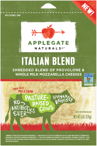 SHREDDED ITALIAN BLEND OF LOW-MOISTURE MOZZARELLA & NOT SMOKED PROVOLONE CHEESES, ITALIAN BLEND