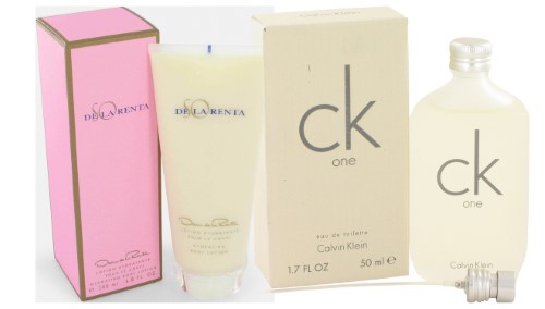 Gift Set SO DE LA RENTA by Oscar De La Renta Body Lotion 6.7 Oz and CK ONE EDT Pour/Spray (Unisex) 1.7 Oz