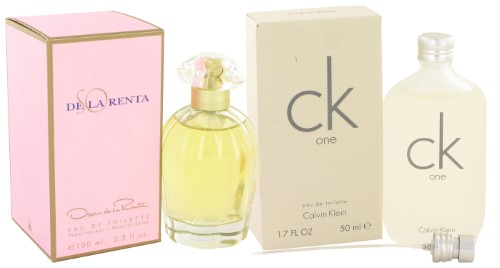 Gift Set So De La Renta by Oscar De La Renta Edt Spray 3.4 Oz and Ck One Edt Pour/Spray Unisex 1.7 Oz - All