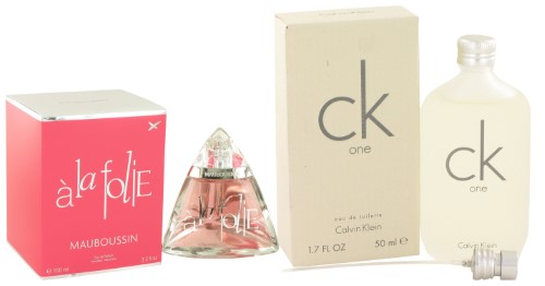 Gift Set Mauboussin a La Folie by Mauboussin Eau De Parfum Spray 3.3 Oz and Ck One Edt Pour/Spray Unisex 1.7 Oz - All